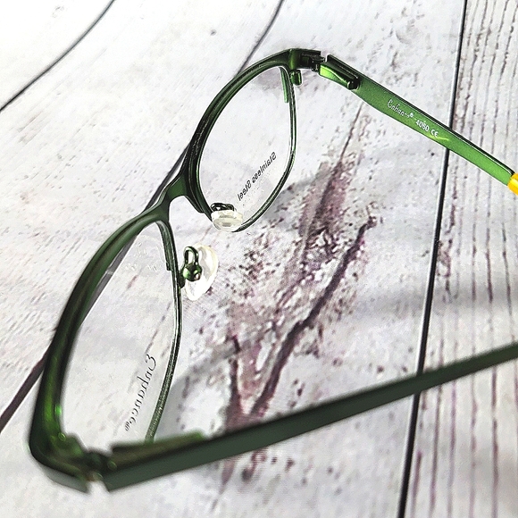 NEW Rx'able Eyeglass Frame Green STAINLESS STEEL small petite glasses 47-14-125 - Picture 3 of 4
